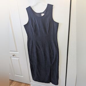 VINTAGE simili Suede Navy Blue Maxi Dress Plus Size Size 18 Made In Canada